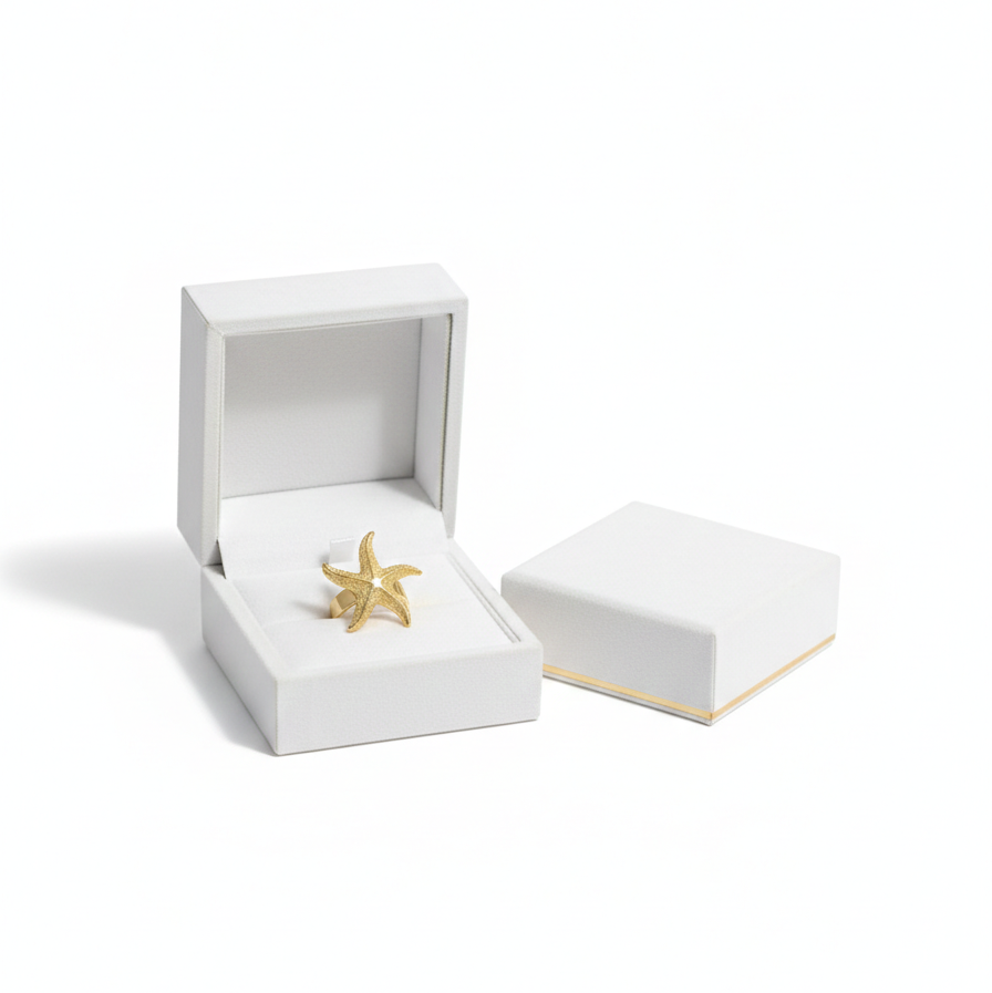 Gold Starfish Statement Ring - Textured Ocean Inspired Jewelry | SILVROSE