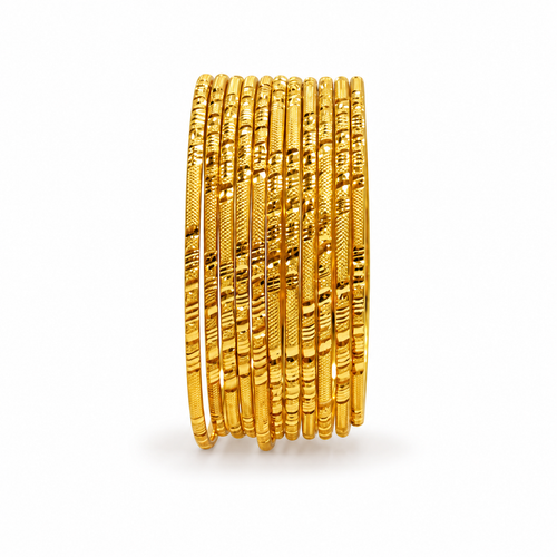 SILVROSE Gold-Plated Brass Bangles Set of 24