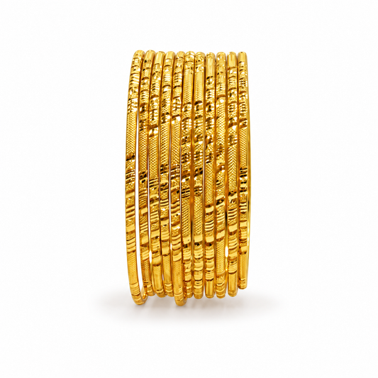 SILVROSE Gold-Plated Brass Bangles Set of 24