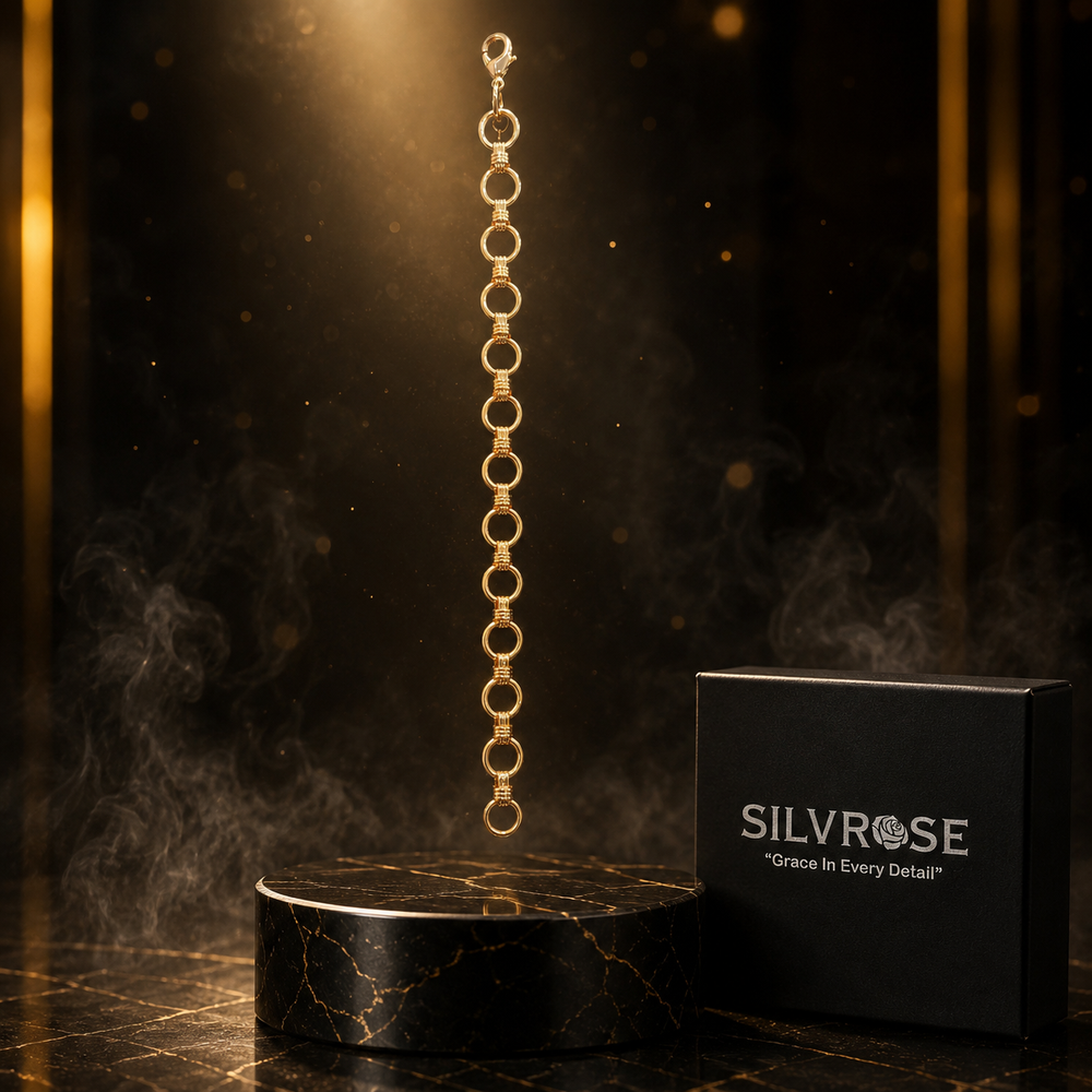 Unisex Gold Link Chain Bracelet | SILVROSE Jewelry