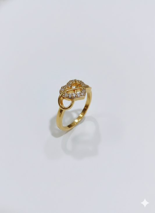 Gold Geometric Triple Band Ring - Vertical Pavé Statement Bar | SILVROSE