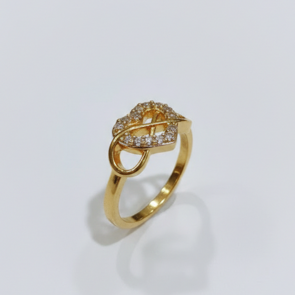 Gold Geometric Triple Band Ring - Vertical Pavé Statement Bar | SILVROSE
