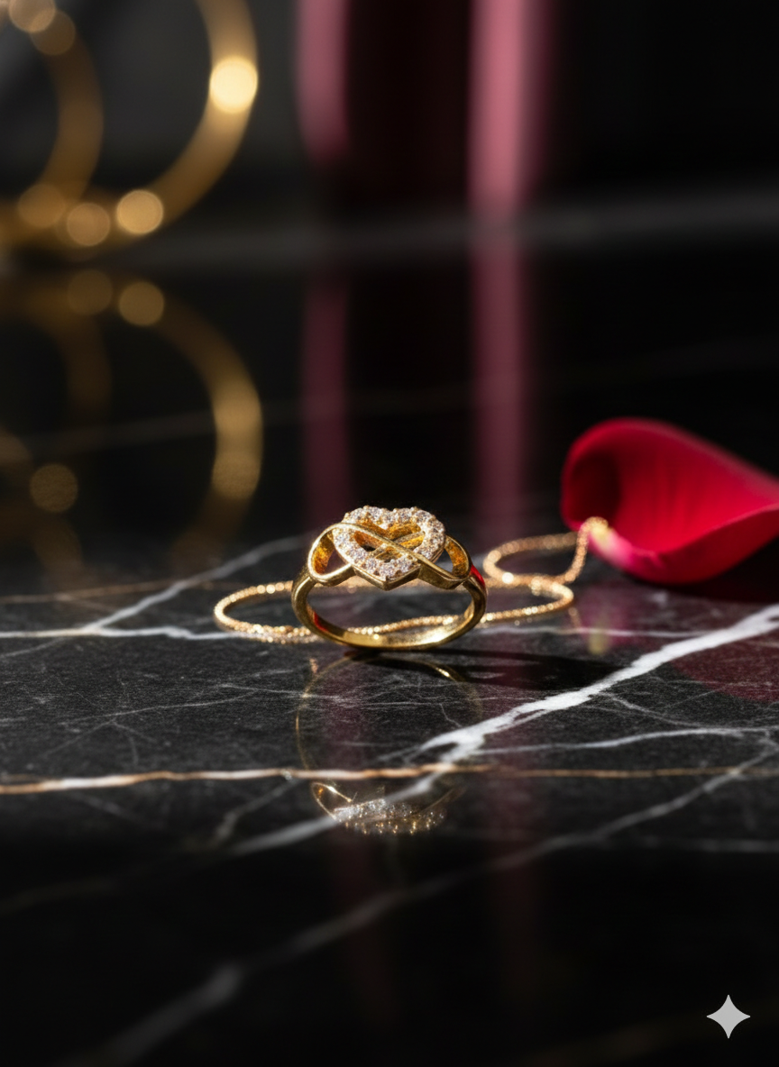 Gold Geometric Triple Band Ring - Vertical Pavé Statement Bar | SILVROSE