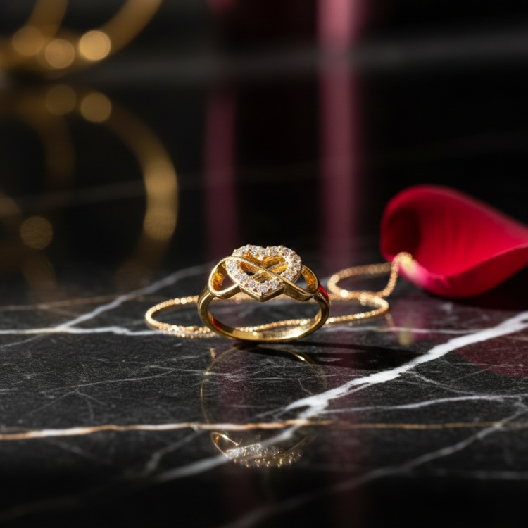 Gold Geometric Triple Band Ring - Vertical Pavé Statement Bar | SILVROSE