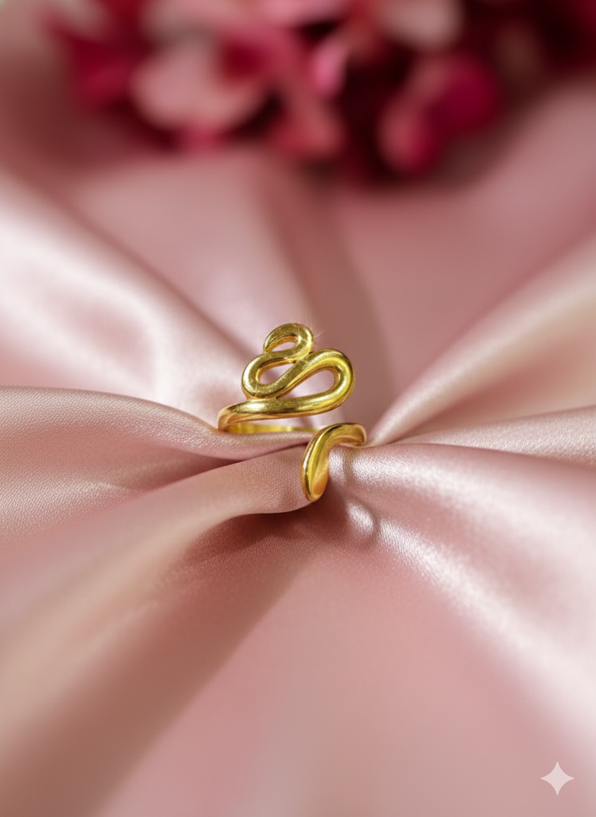 Gold Molten Drip Statement Ring - Crystal Cascade Band | SILVROSE