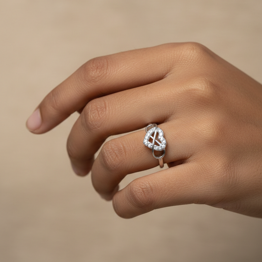 Gold Floral Vine Wrap Ring - Marquise Crystal Leaf Statement Band | SILVROSE