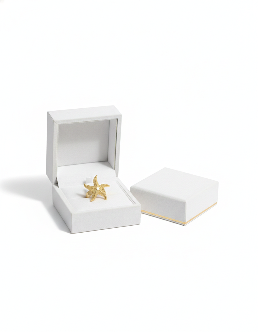 Gold Starfish Statement Ring - Textured Ocean Inspired Jewelry | SILVROSE