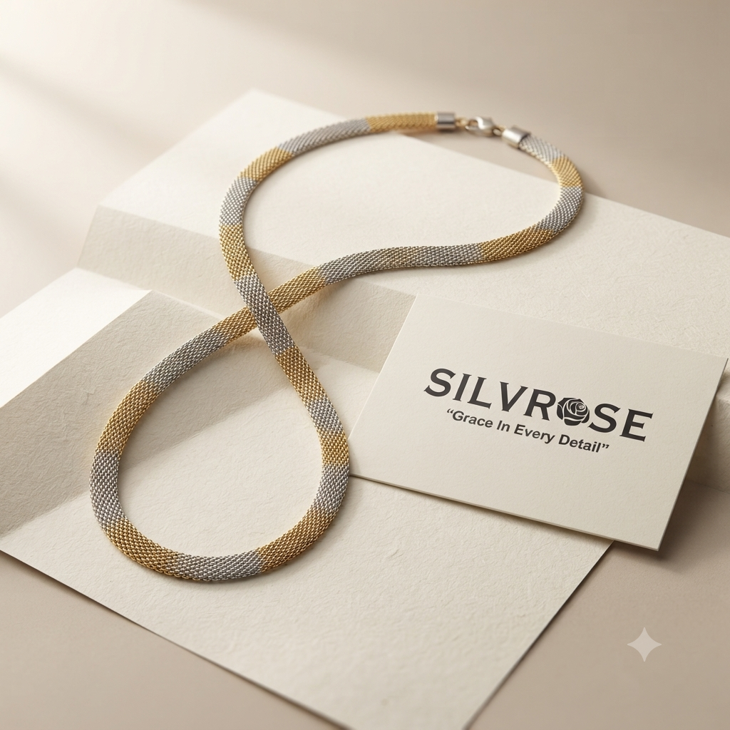 SILVROSE Men's Gold & Silver Chain | Luxury Everyday Fashion Jewellery