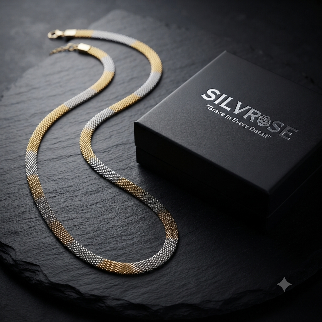 SILVROSE Men's Gold & Silver Chain | Luxury Everyday Fashion Jewellery