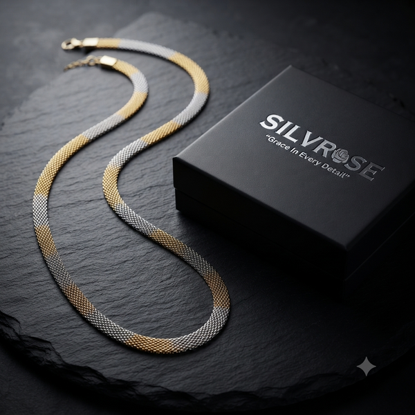 SILVROSE Men's Gold & Silver Chain | Luxury Everyday Fashion Jewellery