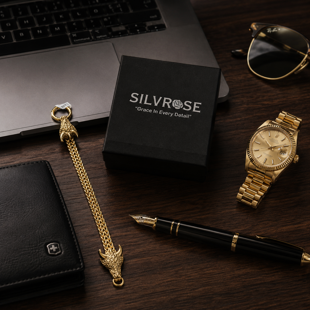 Luxury Gold Bull Bracelet with Gift Box | Silvrose