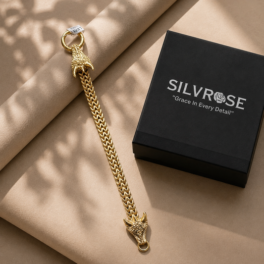 Luxury Gold Bull Bracelet with Gift Box | Silvrose