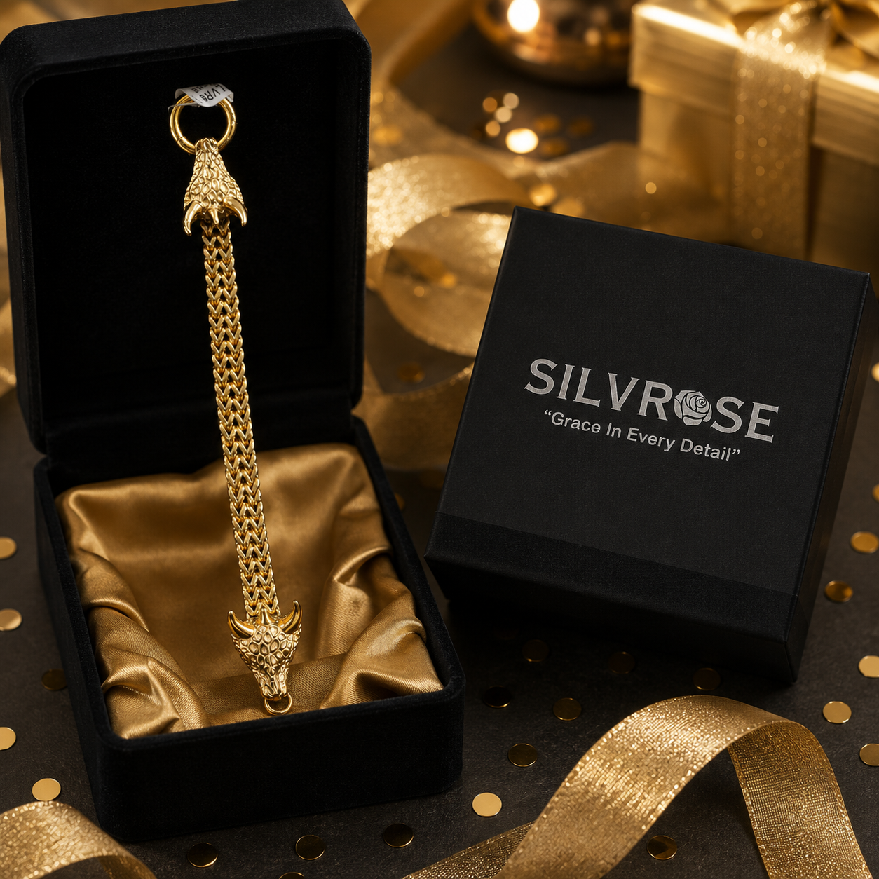 Luxury Gold Bull Bracelet with Gift Box | Silvrose