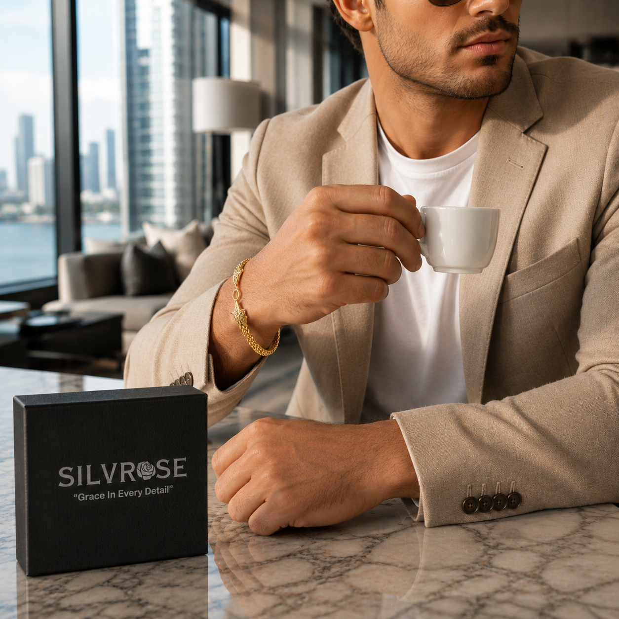 Luxury Gold Bull Bracelet with Gift Box | Silvrose