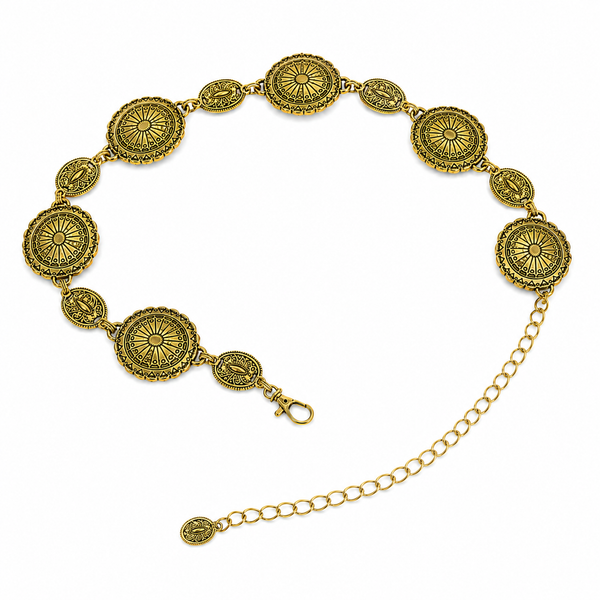 SILVROSE Rajasi antique gold medallion adjustable waist chain